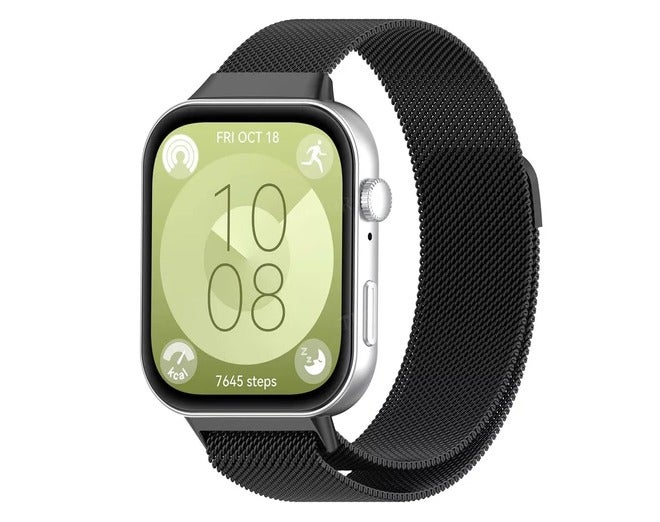 ACLIX Band for Huawei Watch Fit 3 2024, Magnetic Ring Strap, Stainless Steel Wristband, Classic Business Style, Metal Mesh Band for Huawei Watch Fit 3, Women Men, Black - Image 1